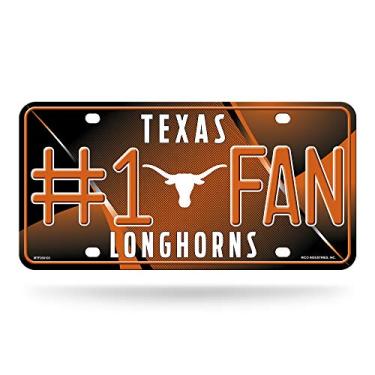 Imagem de NCAA Texas Longhorns #1 placa de licença de metal para ventilador