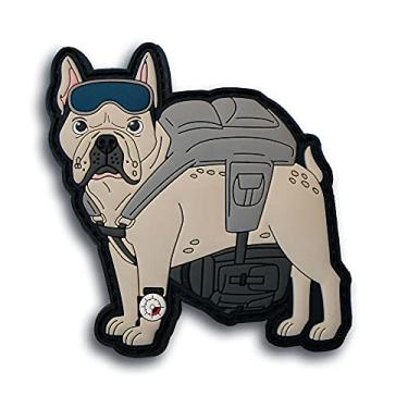 Imagem de "Frenchie" O Cão Tático – O paraquedista Bulldog Francês PVC Morale Patch