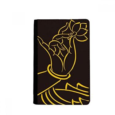 Imagem de Culture Customs Mão Lotus Padrão Simples Porta Passaporte Notecase Burse Carteira Capa Cartão Bolsa, Multicolor