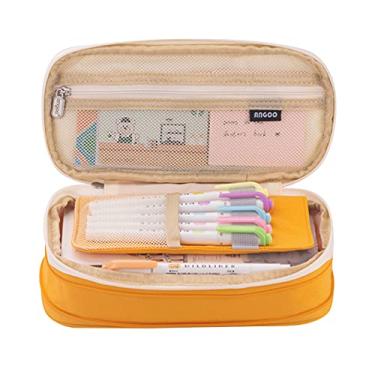 Imagem de DOYING Estojo de lápis de grande capacidade escola papelaria papelaria bolso com zíper para escritório armazenamento doméstico multicamada bolso presente para crianças crianças estudantes
