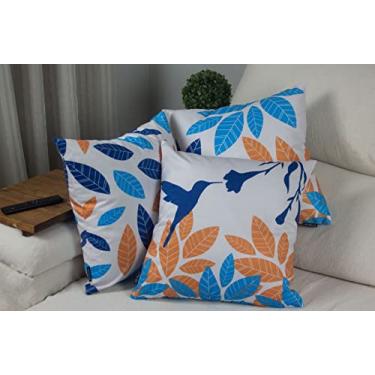 Imagem de Kit 3 Capas de Almofada Floral Suede Ziper Invisível 45x45cm (Beija-Flor - 45 x 45cm)