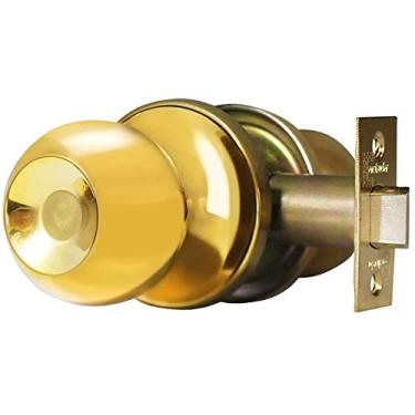 Imagem de Conjunto de maçanetas "Chronos" com acabamento em latão polido e passagem "Constructor"