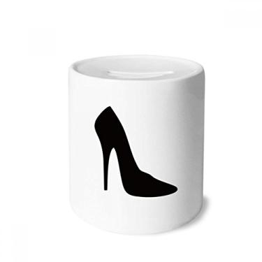 Imagem de DIYthinker Caixa de moedas de cerâmica preta com desenho de salto alto para presente de cofrinho