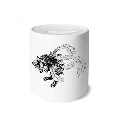 Imagem de DIYthinker Obra-prima chinesa montanhas rios desenhando dinheiro caixa de cerâmica porta-moedas presente de cofrinho