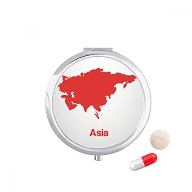 Imagem de Caixa de comprimidos vermelha com ilustração asiática e caixa de armazenamento de medicamentos