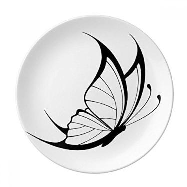 Imagem de Prato de borboleta simples vintage voador preto decorativo de porcelana salver louça de jantar