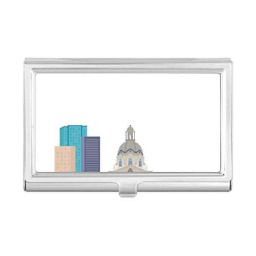 Imagem de Porta-cartões de visita com desenho de marco e prédios de cidade do Canadá