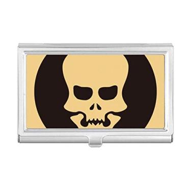 Imagem de Carteira porta-cartões de visita com caveira vazada Happy Halloween