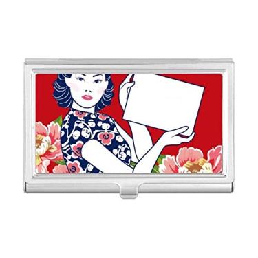 Imagem de Carteira de bolso com porta-cartões da mulher vermelha da cultura chinesa