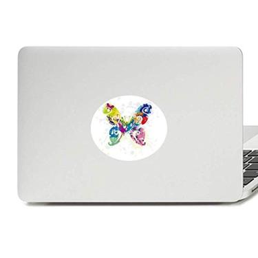 Imagem de Borboleta com padrões florais Emblema Vinil Adesivo para laptop Notebook Decalque
