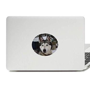 Imagem de Adesivo de vinil com emblema de animal de neve e Husky para laptop