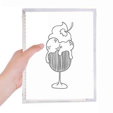 Imagem de Caderno de sorvete Black Outline Cherry Goblet caderno de folhas soltas diário recarregável artigos de papelaria