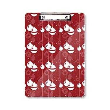 Imagem de Prancheta de Natal com estampa branca vermelha para decoração A4