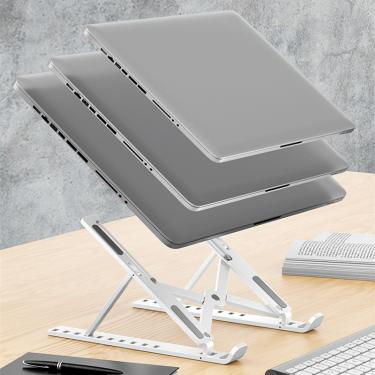 Imagem de Portátil portátil suporte de alumínio dobrável notebook suporte para macbook suporte de ar ajustável