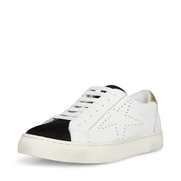 Imagem de Steve Madden Tênis feminino Rezume, Branco/preto, 8.5