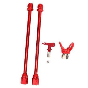 Imagem de Extensão Mal Ventilada da Ponta da Arma do Pulverizador de 2 Pces para o Pulverizador da Pintura, Ferramenta Universal da Substituição da Haste do Pólo da Extensão da Ponta da