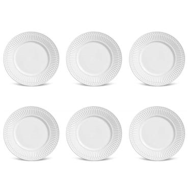 Imagem de Conjunto De Pratos De Sobremesa 06 Peças Roma Branco Porto Brasil