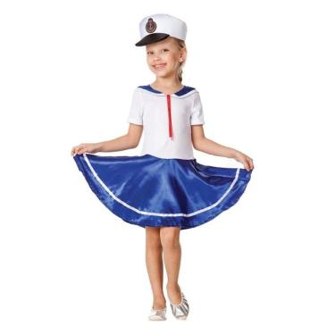 Imagem de Fantasia de Marinheira Infantil Com Quepe Profissões