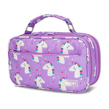 Imagem de Estojo Lápis, VASCHY Suporte Organizador de Bolsa de Lápis Grande para Ensino médio, Trabalho, Material Escolar de Organização de Escritório, Unicórnios