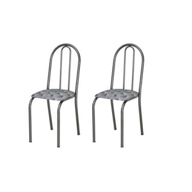 Imagem de Conjunto 4 Cadeiras América 050 Cromo Preto - Artefamol