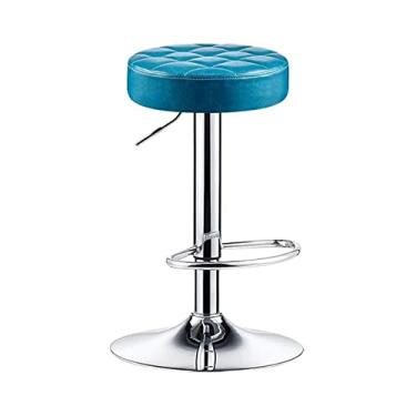 Imagem de Bancos de bar 60-80cm cadeira alta elevável cadeira de bar de caixa europeia cadeira de jantar cadeira de alavanca giratória cadeira de couro PU cadeiras de bar (cor: caneca grande azul)