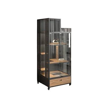 Imagem de Casa para gatos Gaiola para gatos Villa para gatos com vaso sanitário grande espaço livre gaiola para gatos casa de um gato loja de animais de estimação Casa de gato totalmente transparente armário de villa para gatos