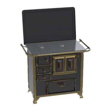 Imagem de Fogão a Lenha N° 01 Reinassance GII Preto Gab. Chapa Ferro Fundido Saída Direita C/ Tampa - Venax