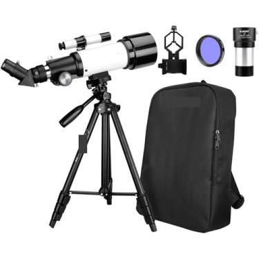 Imagem de Telescópio para iniciantes e adultos, telescópio refrator astronômico para presente, planetas lunares, telescópio astronômico, conjunto sv501p 70mm