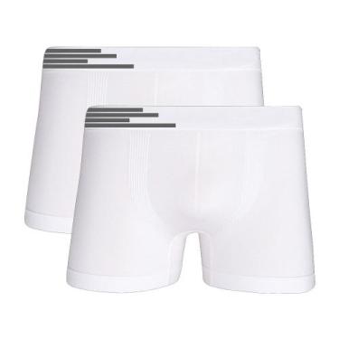 Imagem de Kit 2 Cuecas Boxer Microfibra Up Underwear 436 Branco - Qlc Sport