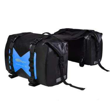 Imagem de AFISHTOUR Alforjes impermeáveis para motocicletas – Bolsas de bagagem de motocicleta de 50 L para viagens de motocicleta – Bolsas de motocicleta – Bolsa removível para scooter, Honda, Suzuki, Yamaha