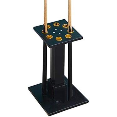 Imagem de Rack de taco de bilhar autônomo de madeira maciça, suporte de taco de piso vertical, suporte de armazenamento de barra de bilhar para salas de bilhar, comporta 8 tacos de bilhar, preto, 30x5