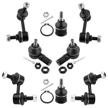 Imagem de BOXI (Conjunto de 8) Barra oscilante dianteira e traseira + hastes externas + juntas esféricas inferiores aptas para Acura EL para Honda Civic (modelos não Si) 2001 2002 2003 2004 2005 | Substitui