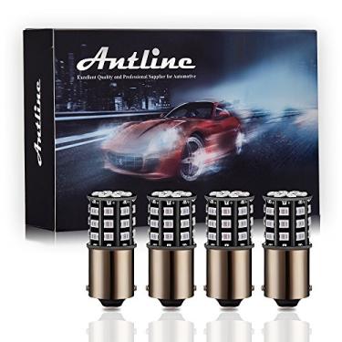 Imagem de Antline 1156 1141 1003 7506 BA15S Lâmpadas LED Vermelho brilhante, 12-24V Super Bright 1000 lúmens Substituição para luzes interiores de campista RV, luzes de freio traseiro, luzes de sinal, luz de estacionamento (pacote com 4)