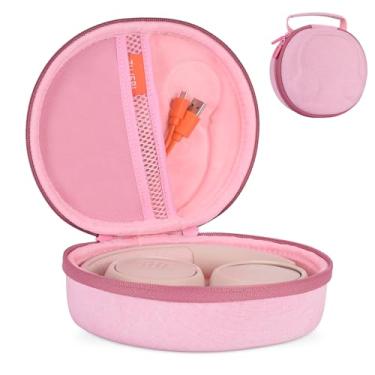 Imagem de ZUJFPL Capa rígida de EVA para JBL Tune 510BT / 520BT / 500BT / 660NC / 670NC / 570BT / 525BT / 600BTNC, JBL Live 460NC / 670NC / 400BT / JBL T450BT e Soundcore H30i, Samsung AKG - Rosa