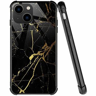 Imagem de ZHEGAILIAN Capa compatível com iPhone 15 Plus, capas de mármore dourado preto para iPhone 15 Plus, capa de design à prova de choque de quatro cantos de acrílico para iPhone 15 Plus de 6,7 polegadas