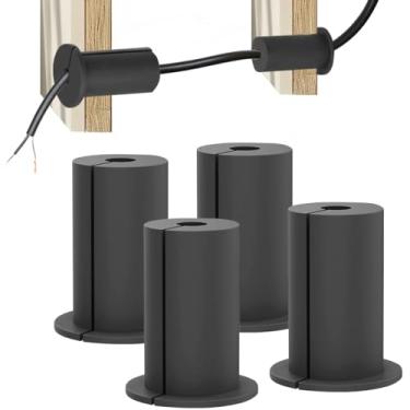 Imagem de 4 peças de ilhós de parede para cabos Starlink, kit de roteamento de cabos de furo de parede, buchas de alimentação através de ilhós de parede para capa protetora de orifício de parede de 2,5 cm para
