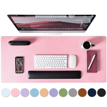 Imagem de Protetor de mesa de couro, tapete de mouse, tapete de computador antiderrapante para mesa, tapete de mesa de escritório de couro PU para casa e escritório, à prova d'água para laptop para teclado e