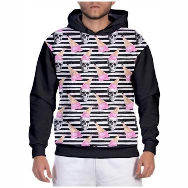 Imagem de Blusa Moletom Masculina Estampada de Frio Caveira Skull Casaco de Inverno-Unissex