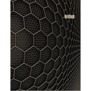 Imagem de Caderno de papel quadriculado hexagonal preto: Caderno de papéis milimetrados pequenos para química 110 páginas - 21 x 27 cm caderno de bioquímica, cadernos de ciências