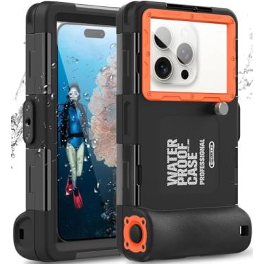 Imagem de SZAMBIT Diving Phone Case Compatível com Samsung,Capa Profissional para Fotografia Subaquática de 15 m,Estojo de Mergulho Compatível com Galaxy S10/S10 Plus/Note 10 Plus,Laranja