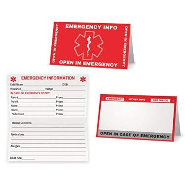 Imagem de Etiqueta de fixação de alerta de segurança para assento de carro de emergência infantil (ICE-101) Quantidade (3)