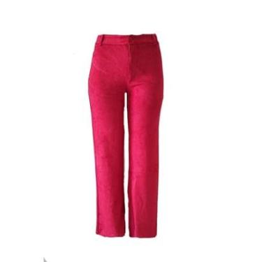 Imagem de Calça Wed Leg Maria Maturana De Suede Rosa Tam. 38-Feminino