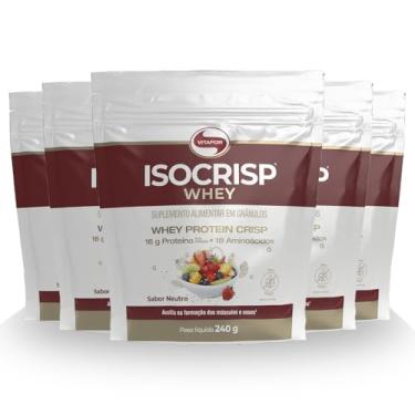 Imagem de Kit 5 Isocrisp Whey Protein Crisp Vitafor Pouch 240g Neutro