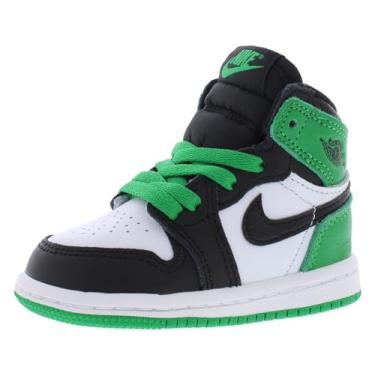 Imagem de Tênis Jordan 1 Retro High OG para bebê/criança pequena, Preto/verde sorte/branco-preto/preto carvão, 4 Toddler