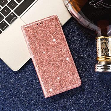 Imagem de Capa com flip magnético de couro glitter para Samsung A10 A20 A30 A40 A50 A70 S A51 A71 A31 A41 A21S S20 Ultra S10 FE S9 S8 Plus Tampa, ouro rosa CSJ, para S9 Plus