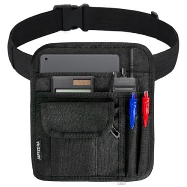 Imagem de Jaffzora Bolsa de cintura para servir, bolsa de acessórios para garçonete de restaurante, bolsa de dinheiro utilitária, avental de serviço para garçom e garçonete, Preto, P