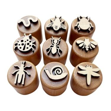 Imagem de Fancyes 9 peças de carimbos de madeira para crianças carimbos faça você mesmo artesanato decorativo crianças cerâmica carimbos para projeto de arte