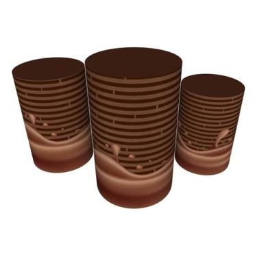 Imagem de Trio Capas De Cilindro C/ Elástico Candy Land Doces - Fadrix