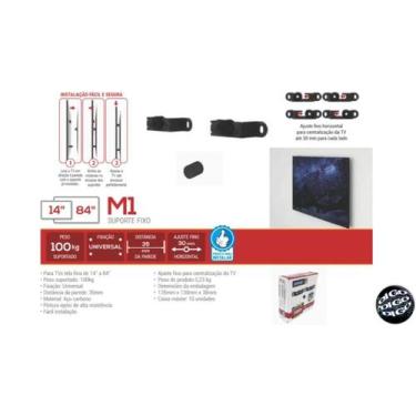 Imagem de M1 Suporte Fixo para TV LED de 14" a 84" - UNIVERSAL Cor: Preto - Mult