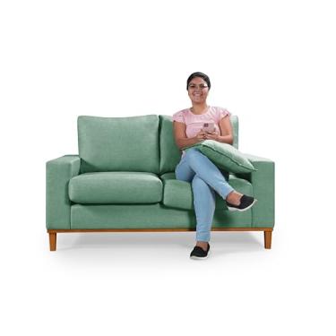 Imagem de Sofa Living Istambul 2 Lugares Linho Essencial Estofados (Linho, Verde)